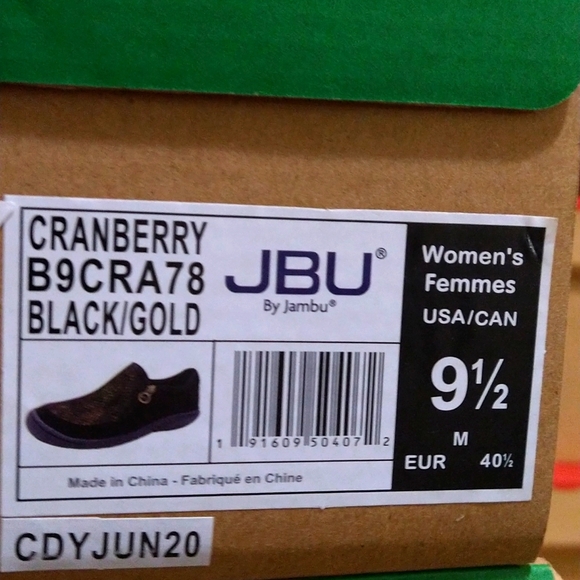 JBU by Jambu Black & Gold Cranberry Side-Zip Loafer 9.5 - Picture 7 of 10